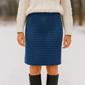 Pendleton VTG SZ 18 100% Virgin Wool Plaid Pencil Skirt Pockets USA RUNS SMALL